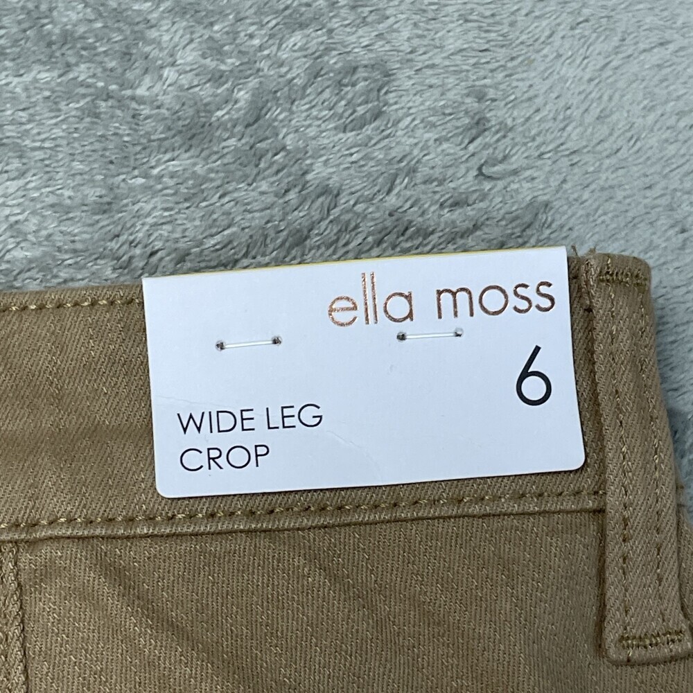Ella Moss Women's Size 6 Wide Leg Crop Brown Cotton Spandex H0399 - Picture 8 of 10
